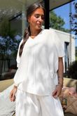 Rustic Nature Linen Blend Pocket Tee White